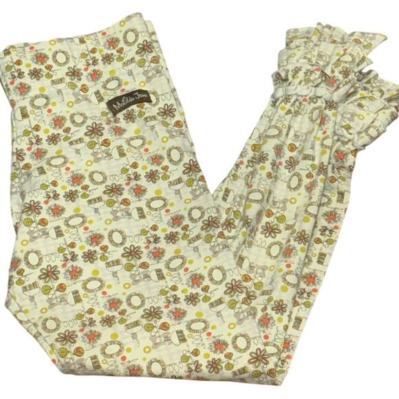 Matilda Jane You & Me Minny Leggings Sz.8 2011 Vintage Floral Ruffle Cuff Pants - Picture 9 of 11